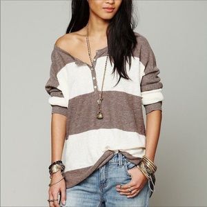 Free People Oversized Henley Top